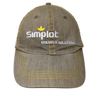 Simplot Grower Solutions Trucker Cap Beige One Size Adjustable Mesh Back